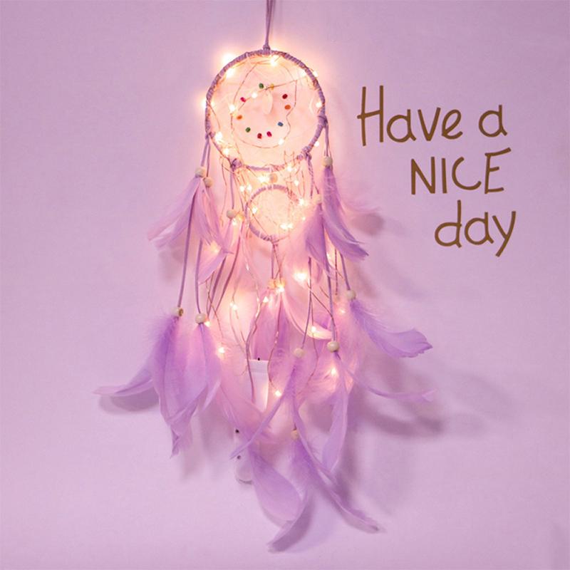 Ловец снов Светодиодное освещение Девушка Комната Колокол Спальня Романтическое украшение