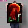 Cowled Witched And Blood Witch Wall Art Canvas Painting Swamp Witch,Blue Moon Art Poster And Print Home Decoration Unframed No Frame