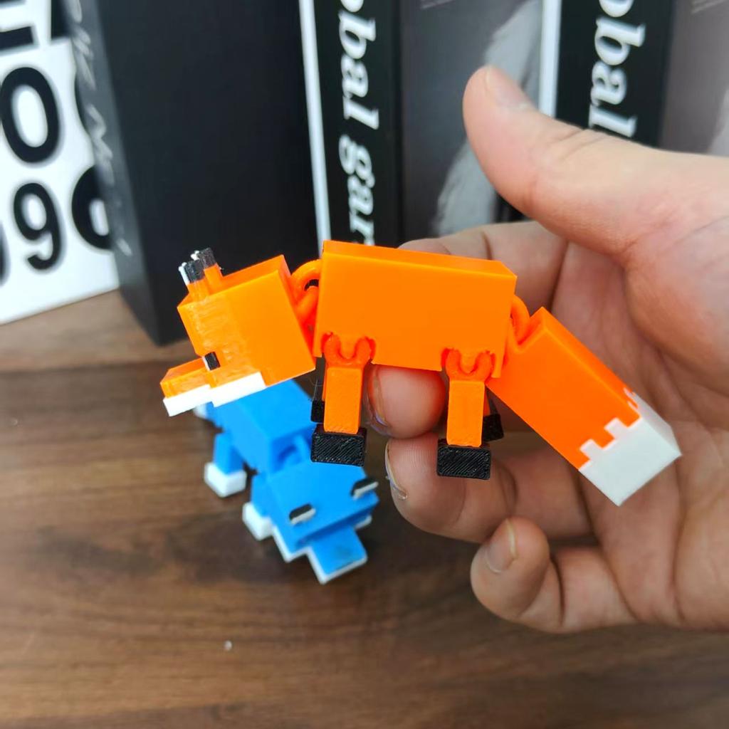 3D-печатная фигурка в форме синей лисы Коллекция фигурок питомцев Игрушки Фигурки персонажей Украшение Украшения Декор Подарок для детей