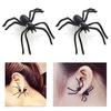1Pc Spider-Shaped Black Ear Stud Plastic 3D Creepy Black Stud Earring