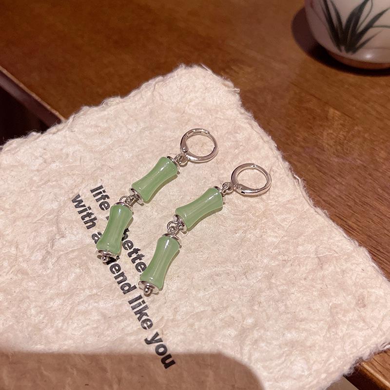 Элегантные серьги-кисточки из бамбука: Современный китайский стиль для женщин