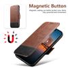 SUTENI Q-06 For iPhone 16 Case Color Splicing Magnetic Detachable Leather Phone Cover