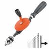 Micro Drill, 1/4 Inch (0.6-6mm) Hand Drill for Woodworking and Metal, 0.8-3mm Drill Bits, 10-Piece Set, Stainless Steel, Double Gear, DIY