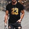 Men's T-shirt 3D Printing 23 Letter Top Fun T-shirt Fashion Casual Men's Street Wear Oversized Men's Clothing
