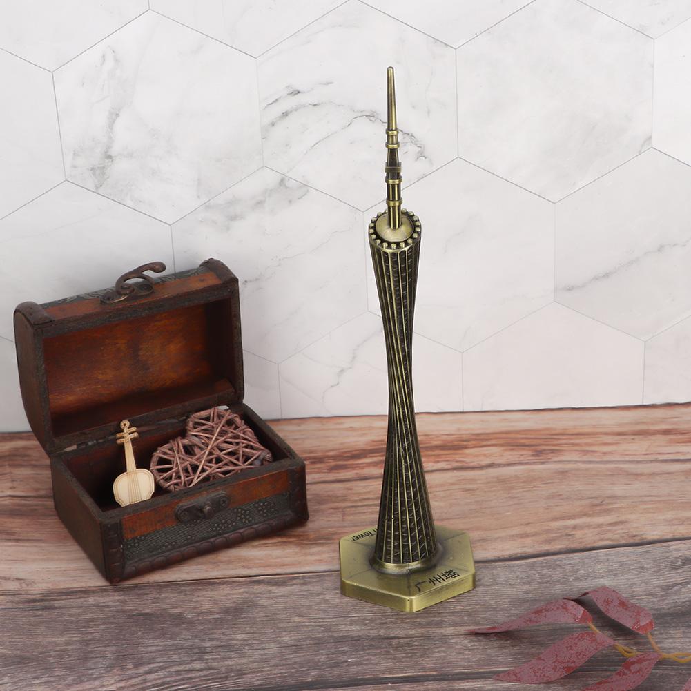 Popular Canton Tower Model Delicate  Work Small Waist  Vintage Office Decoration( Bronze)