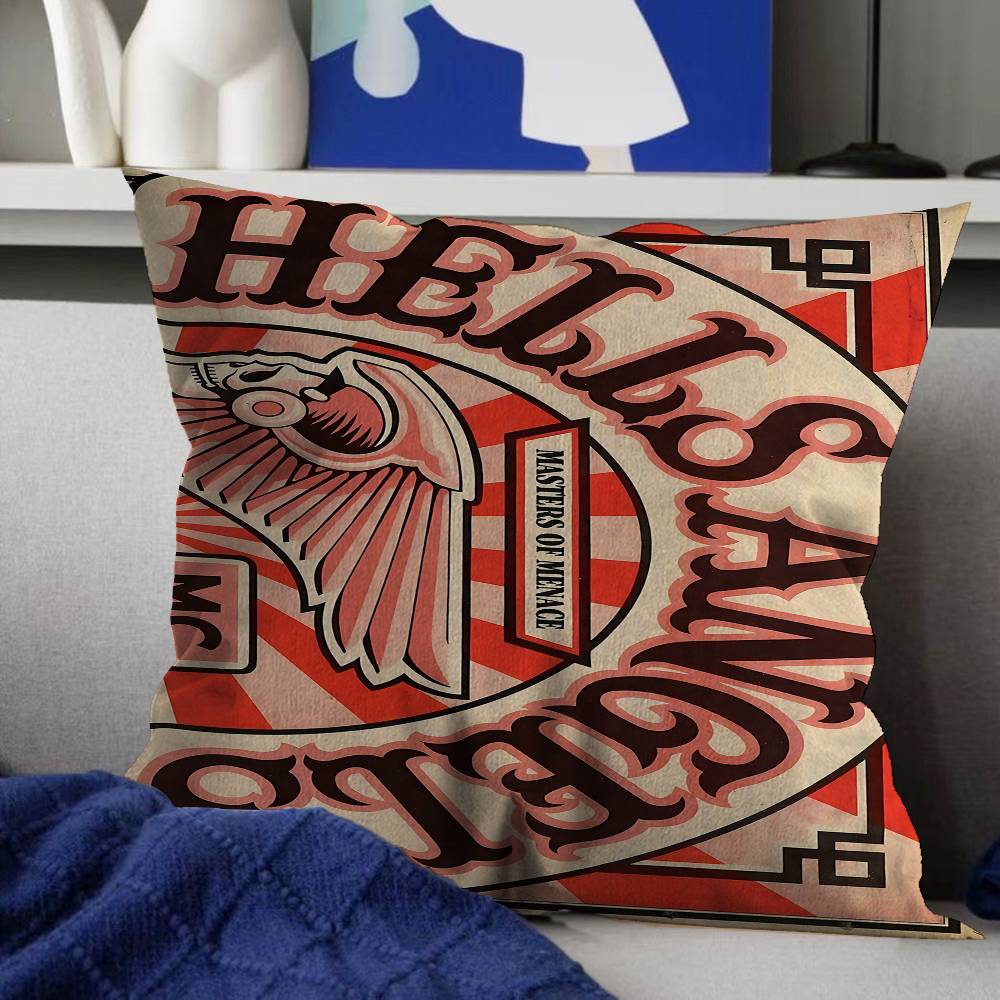 Club Hells AAngels Logo Cushion Cover Pillowcase Upholstery Sofa Throw Pillow Home Decor Pillowcas