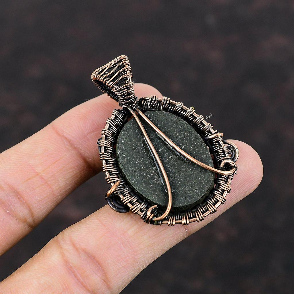 Кулон из драгоценного камня Раковина Абалона, обернутый медной проволокой, Ювелирные изделия ручной работы, Удивительный кулон, Элегантные украшения, Кулон, обернутый медной проволокой, Подарок для нее