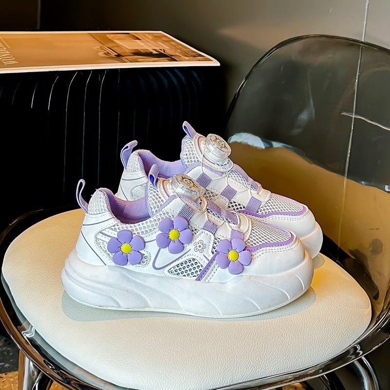 Обувь для сноуборда для девочек с вращающейся пряжкой, летняя одинарная сетка, маленькие белые туфли, сетка, красная принцесса, спортивная обувь, нескользящая, мягкая подошва, прилив