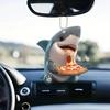 Shark Eating Pizza Acrylic Pendant Keychain Rearview Mirror Hanging Ornament Cartoon Shark