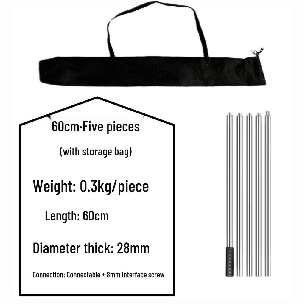 Утолщенная антискользящая нержавеющая телескопическая ручка для сачка для ловли крупной рыбы