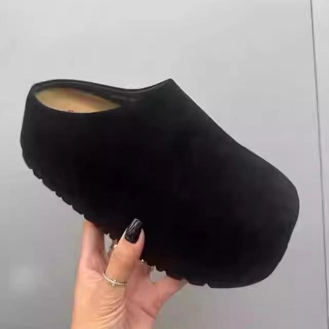 Туфли Boken платформа осень новая кожа ощущение расслабленности одна педаль для увеличения роста досуг ленивый мешок голова шлепанцы