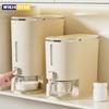Sealed Rice Bucket One-Button Rice Dispenser Moisture Proof Rice Bucket with Cup Grain Powder Box Storage Food Cereal Container