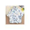 Thai Plant Print Shirt With Short Sleeves And High Elasticity For Casual Summer Wear