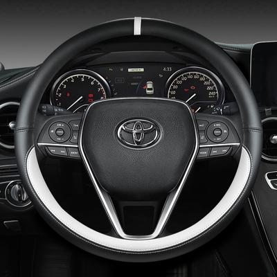 Автомобильный чехол на руль 38 см, кожаный для Toyota Corolla Avensis Yaris Rav4 Hilux Auris 2015 Camry CH-R, автоаксессуары
