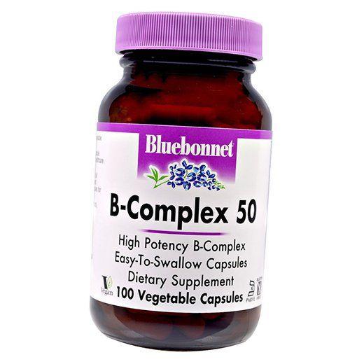 Витамины группы В, B-complex 50, Bluebonnet Nutrition  50вегкапс (36393020)