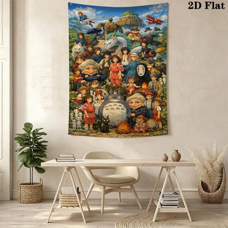 Studio Ghibli Celebration Magic Adventure Tapestry Background Cloth Wallmounted Atmospheric Background Cloth Wall Covering Decoration