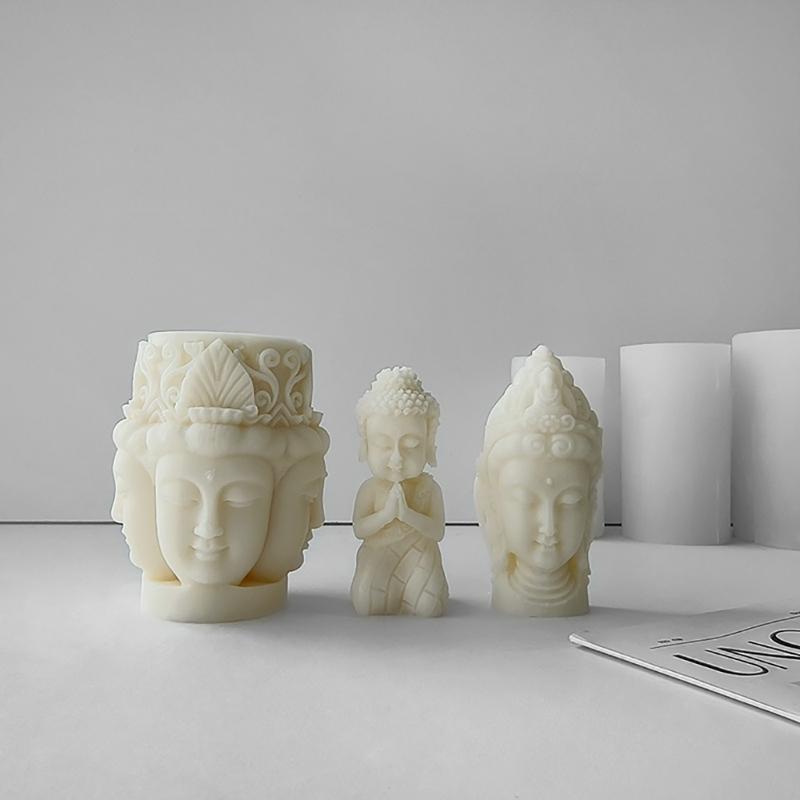 Свеча Статуя Будды Силиконовая Форма 3D Фигура Ароматерапия Гипсовые Формы Мыло Ручной Работы Смола Форма DIY Торт Шоколад