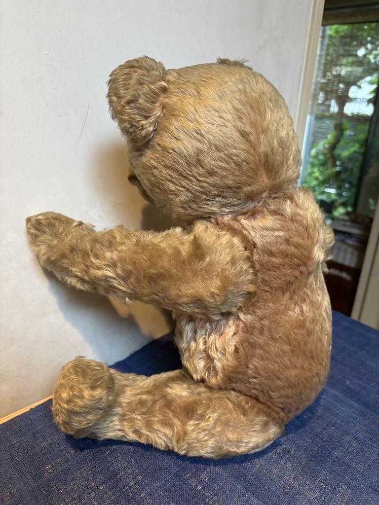 [USED] Vintage teddy bear, 52cm, cries from belly, moves limbs, yellow ribbon intact