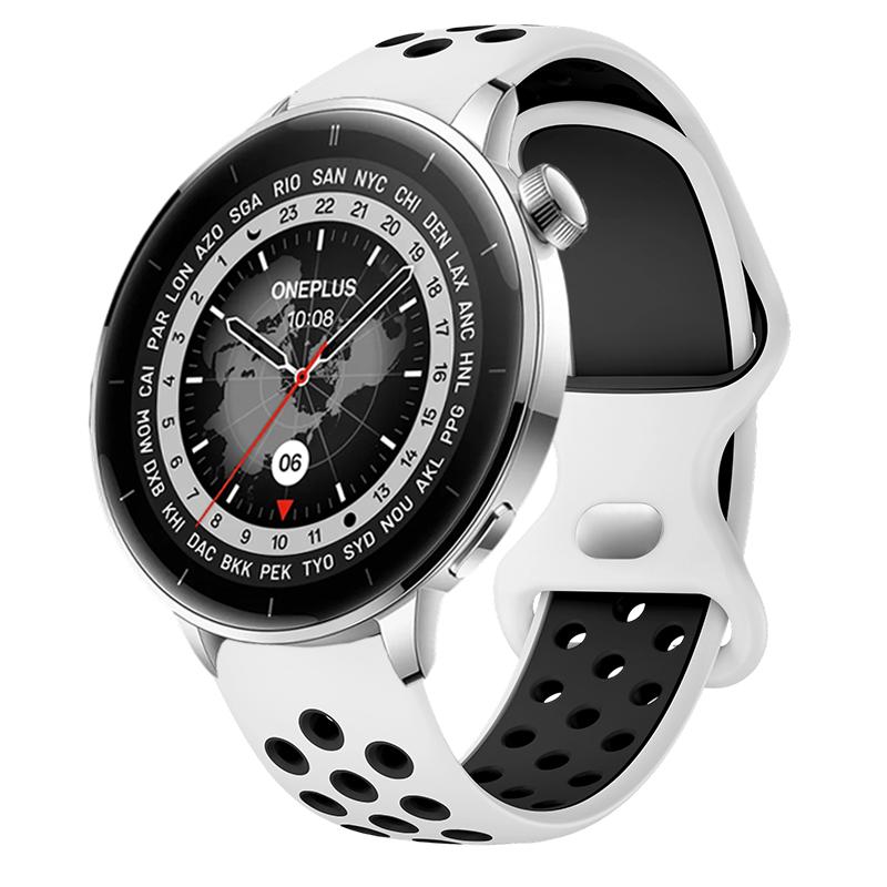 18-мм силиконовый ремешок, совместимый с Oneplus Watch 3 43 мм, двухцветный дышащий браслет для OPPO Watch X2 Mini, женский мужской ремешок