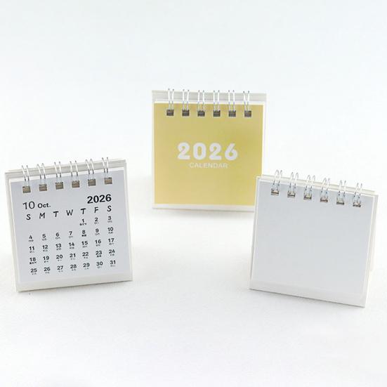 2026 Mini Desktop Calendar Cute Cartoon Desk Planner with Spiral Binding Small Planning Notebook