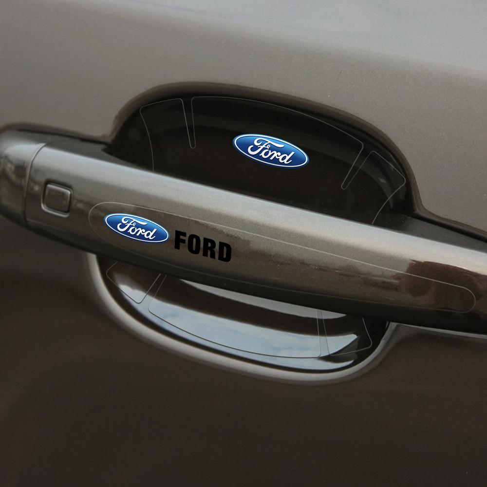 bsyhl1 4/8Pcs Car Door Handle Protection Film Door Bowl Stickers For Ford Focus mk2 mk3 mk4 mk7 Mustang Fiesta Ranger Mondeo S-MAX Kuga