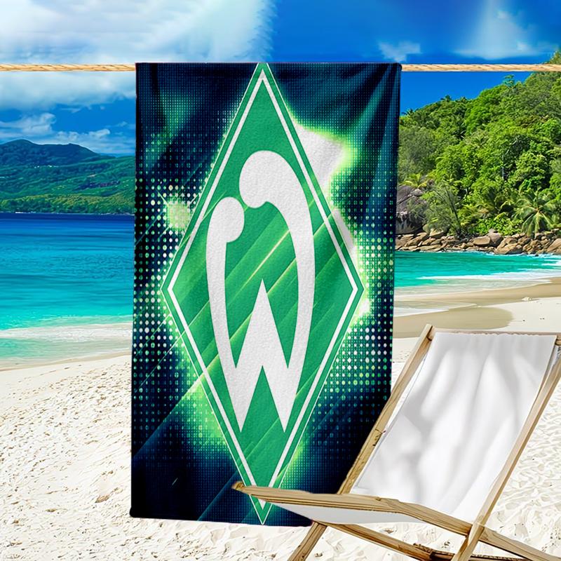 Green Werder Symbol Beach Towel - Soft, Absorbent Microfiber, Lightweight, Ideal for The Beach, Parties, Travel, Camping fan gifts