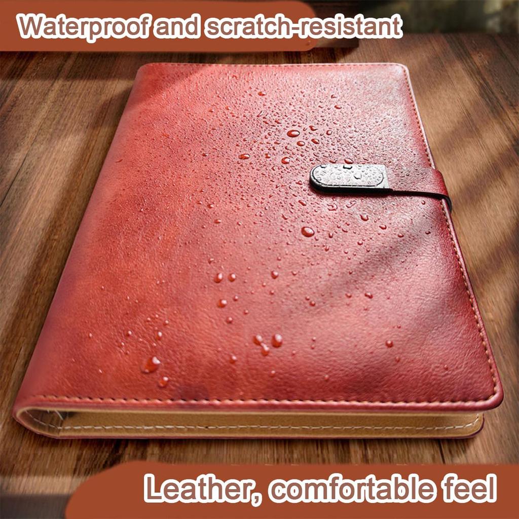 A5 Leather Buckle Student Subject Notebook, Business Loose-leaf Notepad, Diary, Work Meeting Record Book, Lined/blank/grid Inner Pages
