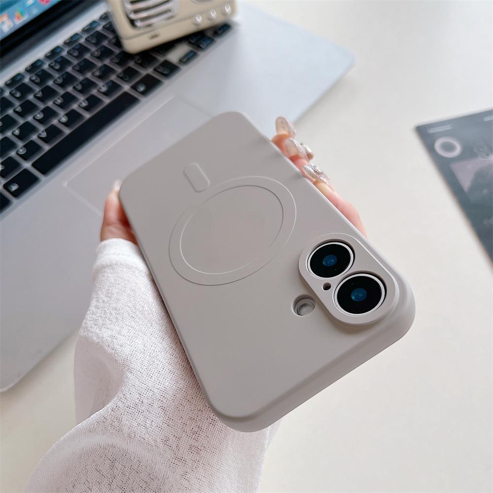 for Liquid Silicone Case for For Iphone 16 1 14 17 Pro Max Plus 12 13 11 17 Air Magnetic Soft Shockproof Ultra Slim Cover