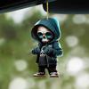 Skeleton Swing Car Ornament, 2D Acrylic Cool Swing Skull Car Pendant, Car Rearview Mirror