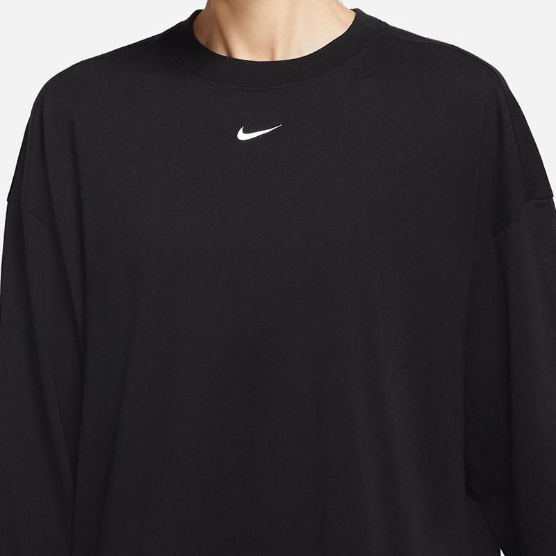Nike Спортивная одежда Essential Logo пуловер с капюшоном женские топы черный DM6233-010