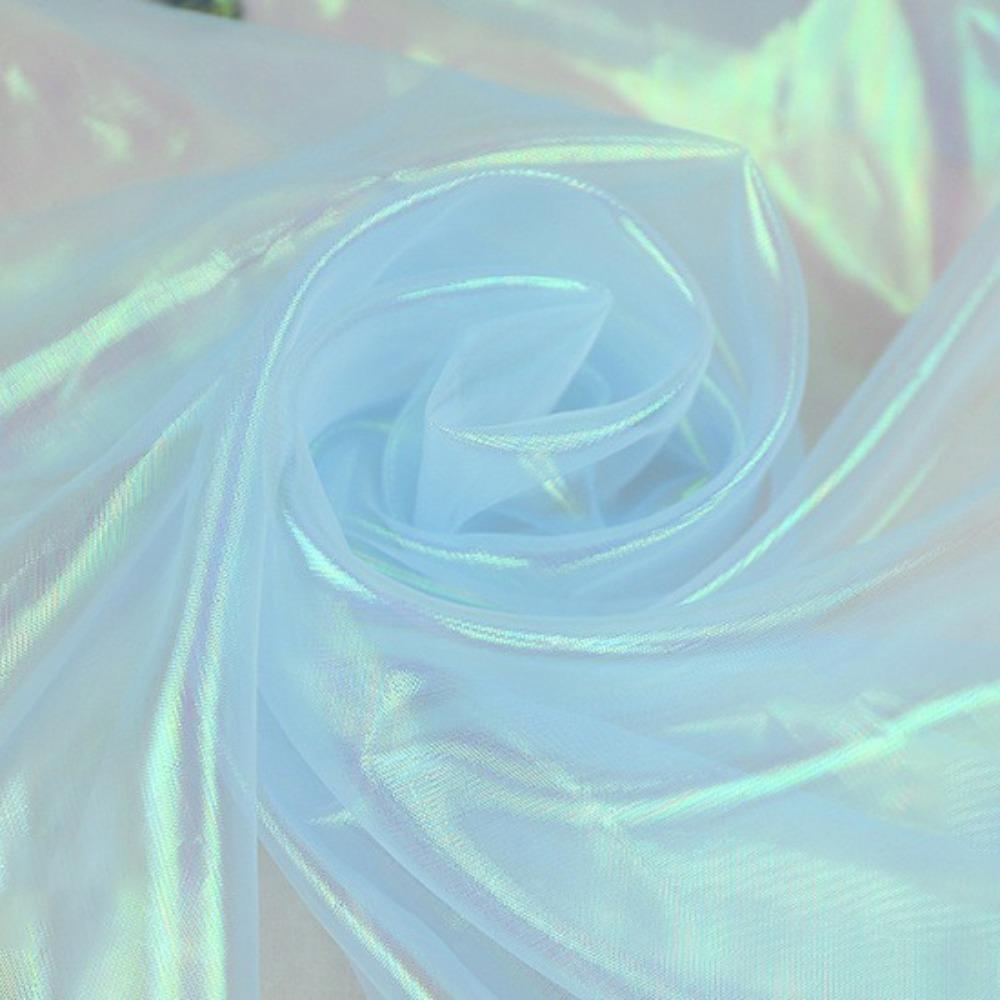 Декоративный Тюль Блестящий Лазерный Тюль Прозрачный Тонкий Ткани Органза Платья из Органзы Ткань Дизайнерская