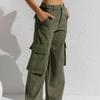Multi-pocket Work Jeans Women's Fashion Loose and Versatile Trousers