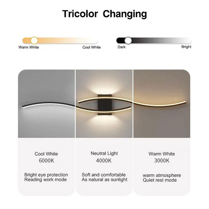 Minimalist Bedroom LED Wall Lamps Decor for Sofa Background Interior Wall Lights Wall Sconce for Corridor Aisle Black White Gold
