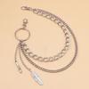 Trouser Chain for Men Women Metal Punk Rock Double-Layer Feather Pants Chain Waist Hip-hop Belt Chains Jeans Wallet Key Chain Jewelry Accessories