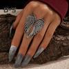 Fancy Trinket Women Rings Silver Color Wear Resistant Angel Wing Metal Rings for Party