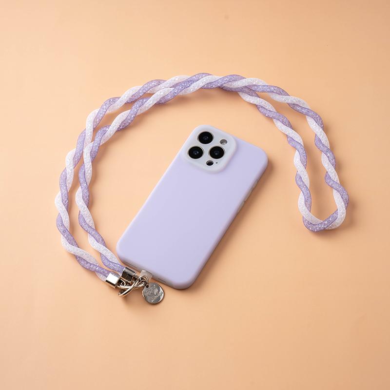 Handmade Beaded Phone Charm Strap Cute Designer Crossbody Lanyard for Phone Case Acrylic Material Tulle Rhinestone Material
