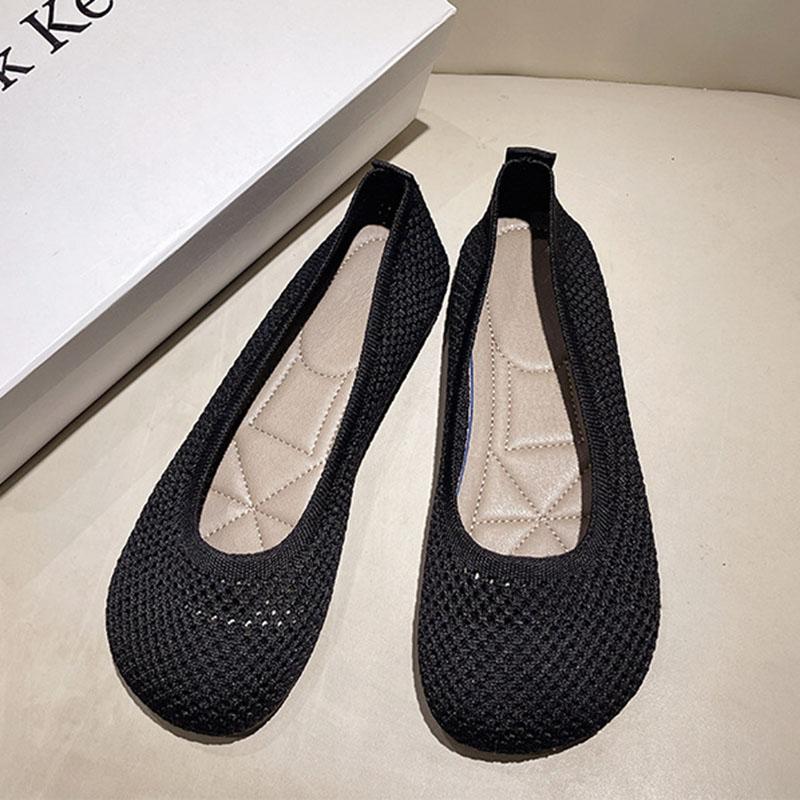 Летняя новая женская обувь большого размера, модная сетчатая выдолбленная дышащая мягкая подошва, нескользящая повседневная обувь на плоской подошве для женщин