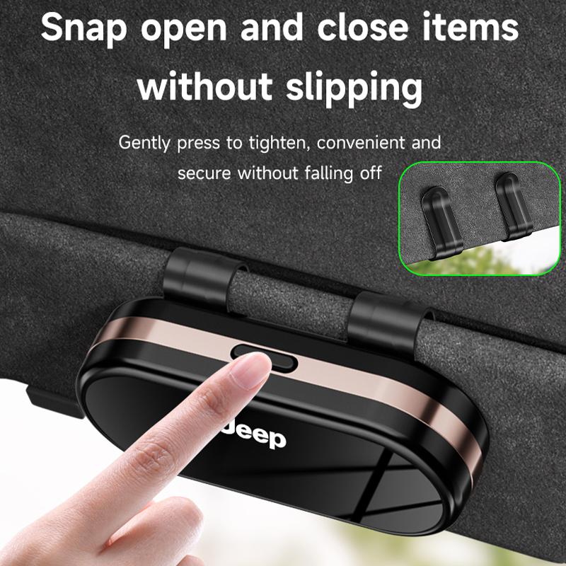 For Jeep Renegade Gladiator Grand Cherokee Compass Patriot Willys Liberty Car Visor Sunglasses Car Glasses Case Glasses Clip Box AJR1