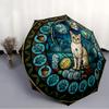 Glass Cat Singapore pattern umbrella, portable and foldable design, 8 ribs, a casual accessory for Halloween, Christmas, and birthday gifts.