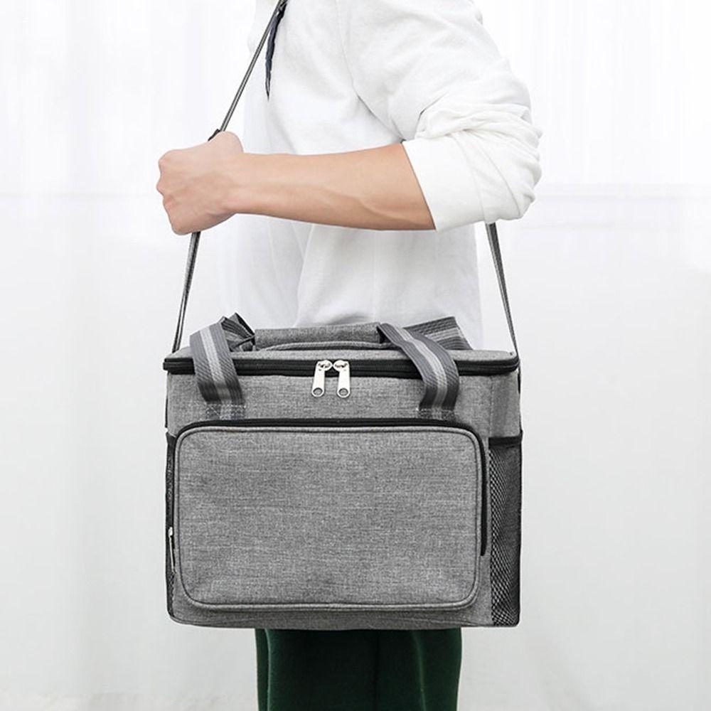 15L Insulated Cooler Bag Oxford Cloth Cooler Lunch Box Durable Thermal Lunch Bag Camping