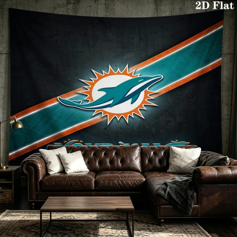 Custom Name Miami Dolphins2 Printed Tapestry – Wall Hanging for Bedrooms, Dorms, and Home Decor