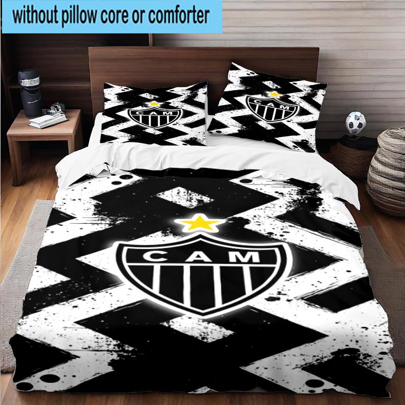 3pcs Clube Atlético Mineiro With Shield Bedding Set Duvet Cover Closure Includes 1 Duvet Cover & 2 Pillowcases Bedding Sets Home Decor Gifts