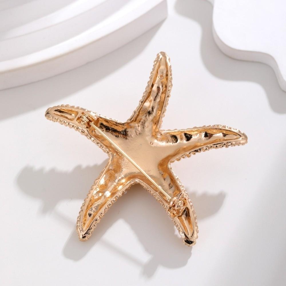Pearl Starfish Starfish Star Metal Pin Jewelry Gift Chest Flower Pin Retro Starfish Brooch Women