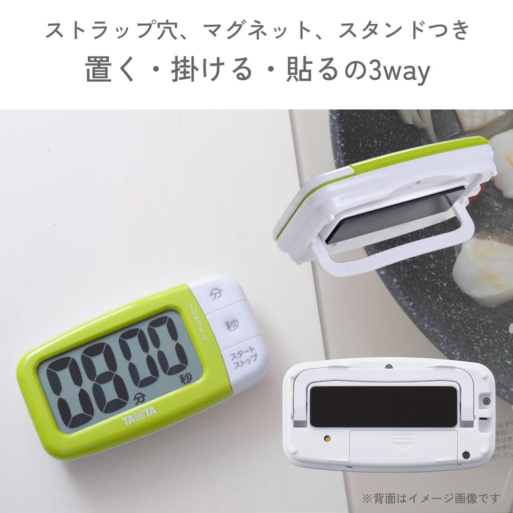 Tanita Kitchen Study Timer with Large 100 Large Visible Timer Magnet, Screen, Minutes, Pink, TD-394 PK,