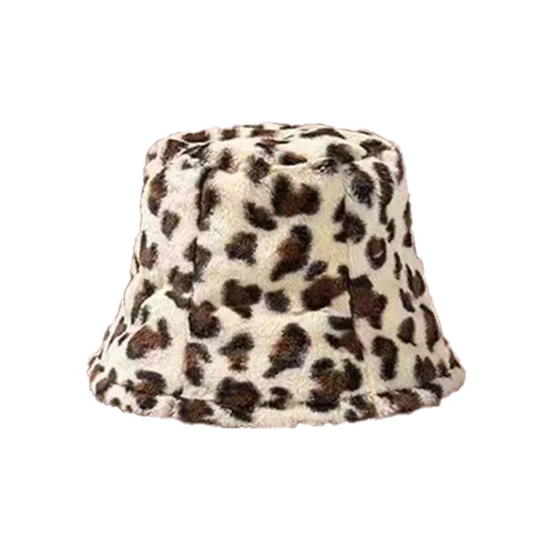 Ретро Леопардовая плюшевая панама осень-зима женская универсальная теплая плюшевая шапка