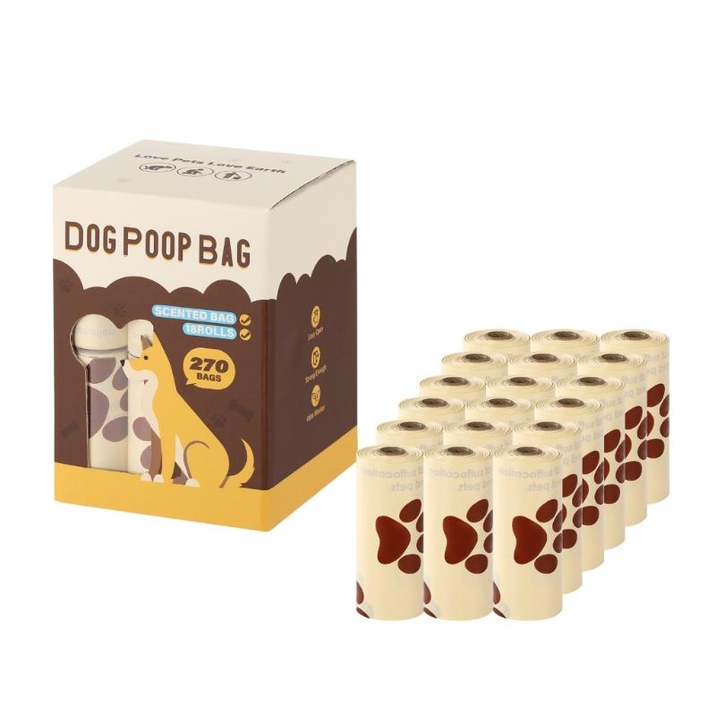 Dog Poop Bag with Milk Scent Clip and Dispenser for Pet Walking, Outings and Travel Easy To Clean