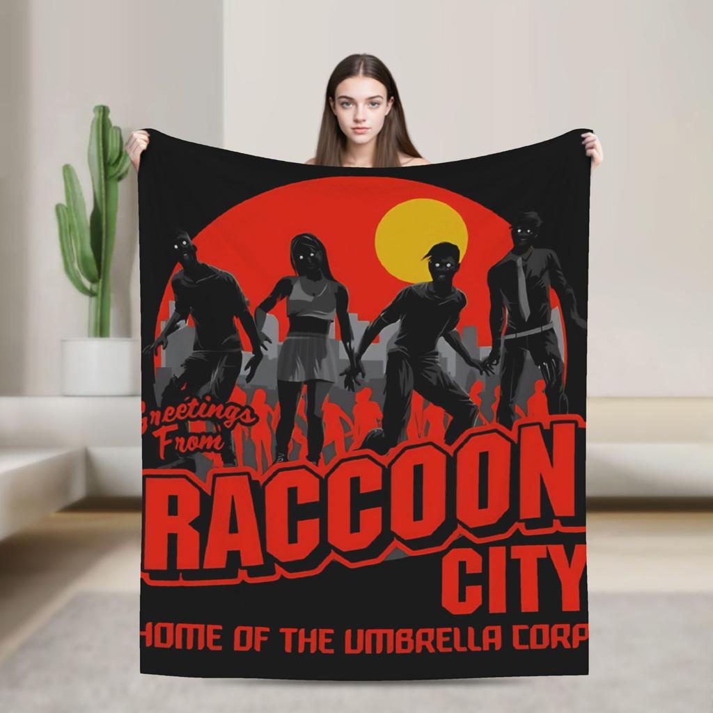 Leon Kennedy Resident Evil Warm Soft Blanket Picnic Plush Bedding Throws Fashion Outdoor Flannel Bedspread Sofa Bed Cover