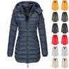Женская хлопковая куртка, женская облегающая хлопковая куртка средней длины, теплая пуховая хлопковая куртка