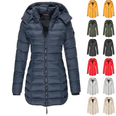 Женская хлопковая куртка, женская облегающая хлопковая куртка средней длины, теплая пуховая хлопковая куртка
