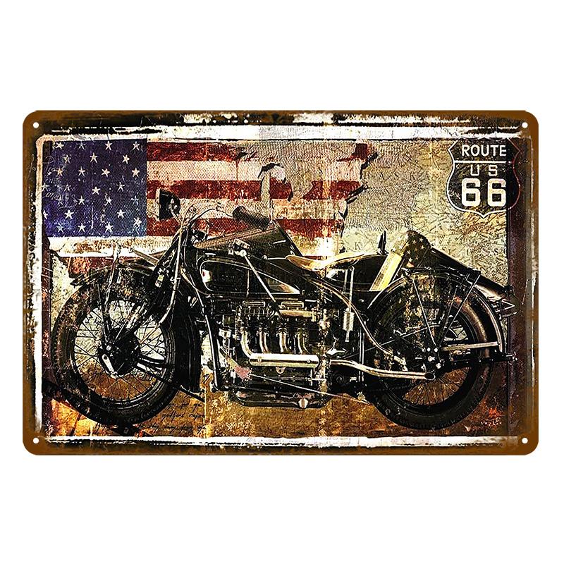 Винтажная металлическая табличка Route 66, Домашняя табличка, Металлический постер, Жестяная табличка, Настенные постеры, Ретро-эстетика, Декор комнаты, Настенное искусство, Украшение